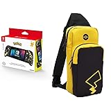 Hori Nintendo Switch Split Pad Pro (Pokemon: Black & Gold Pikachu) & Adventure Pack (Pikachu Edition) Travel Bag by HORI - Of