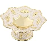 zaoalife European Style Metal Fruit Bowl, 17x8.7x8.5cm Vintage Fruit Plate, Table Snacks Tray, Decorative Floral Fruit Tray Dried Fruit Plate, Candy Fruit Nut Bowl