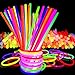 Myamy Glow Sticks in Bulk 300 Count for Party and Halloween Favors - 8'' Glow in The Dark Lights Toys Great to Make Tons of Glow Necklaces and Glow Bracelets (3 Tubes of 100)