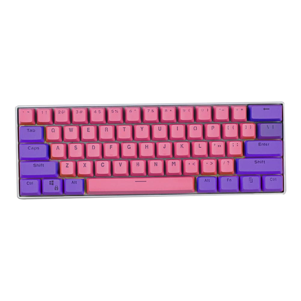 Keycaps, 61 Keys PBT Keycaps Backlight Two-Color Gaming Keycpas Mechanical Keyboard for Ducky Keyboard / GH60 / RK61 / ALT61 / Annie/Keyboard Poker Keys (Only sell keycaps)