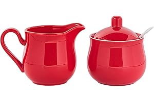 IEUDNS Ceramic Sugar and Creamer Set Coffee Serving Set Creamer Jug, Gift, Sugars Holder Cream Pitcher Sugar Bowl with Lid an