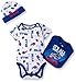 GERBER NFL Bodysuit, Bib & Cap Set