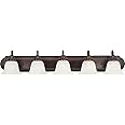 Maxim 8015MROI I Essentials 36 Inch Five Light Marble Glass Dimmable Bathroom Vanity - Oil - Rubbed Bronze I LED Compatible I
