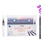 Graffiky - Watercolor Brush Pens Kit | 20 Premium Colors | Professional Durable Painting Washable Artist Markers | Portable Calligraphy