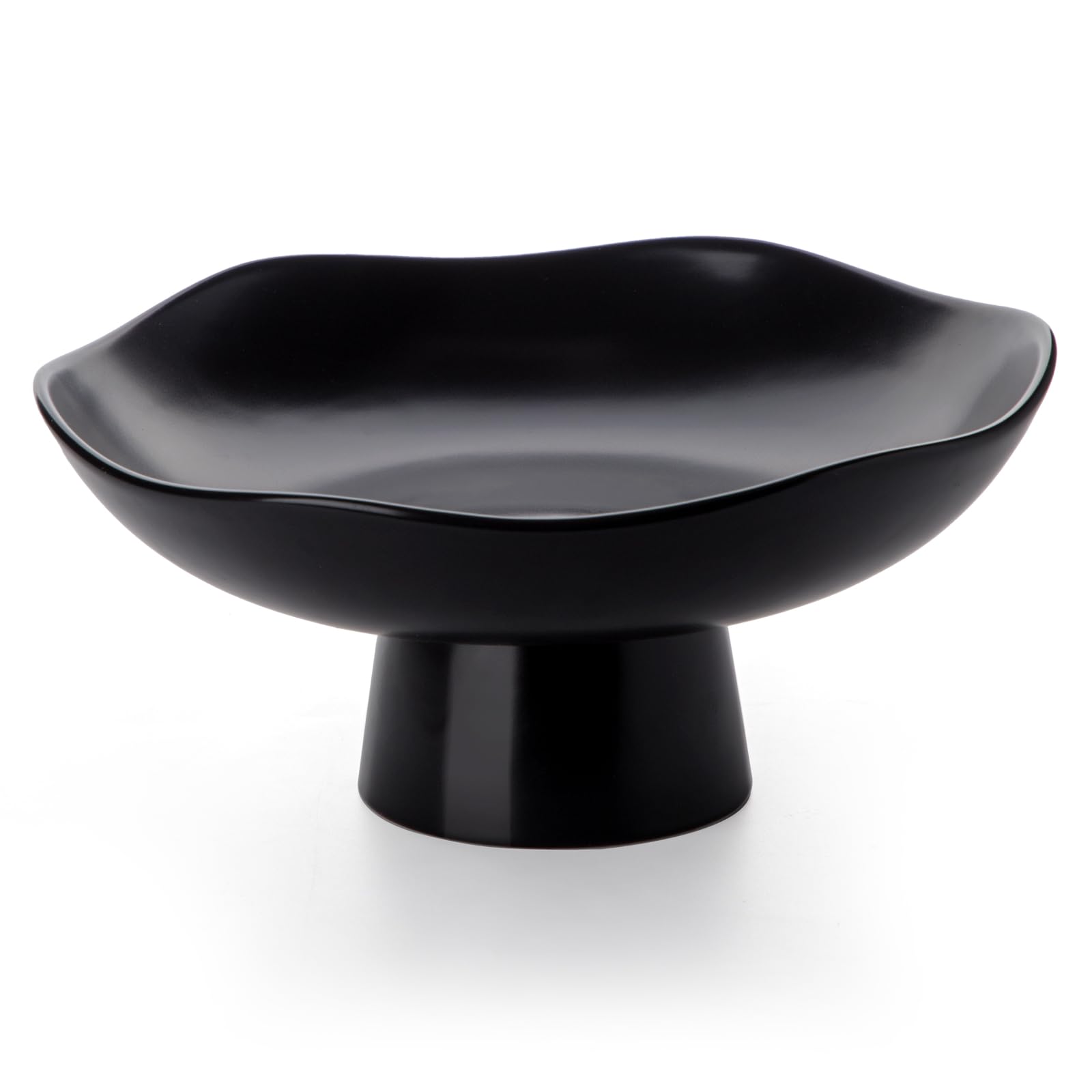 Photo 1 of Nucookery Ceramic Fruit Bowl for Kitchen Counter, Modern Fruit and Bread Basket Stand, 10 inch Large Decorative Bowl for Home Kitchen Decor, Fruit & Vegetables Holder Storage, Matte Black