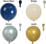 Netnology Navy Blue Gold Silver Balloon Arch Kit 151pcs Party Decor view 3