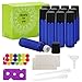 Glass Roll-on Bottles - 5ml, 12 Pack, Cobalt blue by Mavogel, Stainless Steel Roller Balls, Essential Oil Opener, Droppers, Funnels, and Labels Included