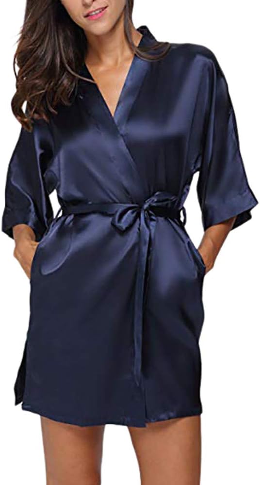 Women Dressing Gown TUDUZ Ladies Lace Silk Underwear Lingerie Soft Sleepwear Nightdress Spa Bathrobes Dress