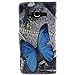 Ivy Soft TPU Synthetic Leather Flip Wallet Case with Built-in Kickstand and Card Slot for Galaxy Grand Prime G530H/DS - Blue Butterfly