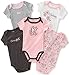 Calvin Klein Baby Girls 5 Packs Bodysuits, Charcoal, 6/9M