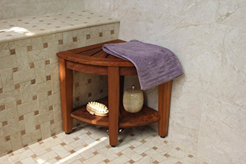 Kai Corner Teak Shower Bench - Image 6