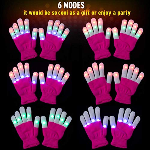 Amazer Led Gloves, Light Up Gloves for Kids and Adult Size,Finger Light