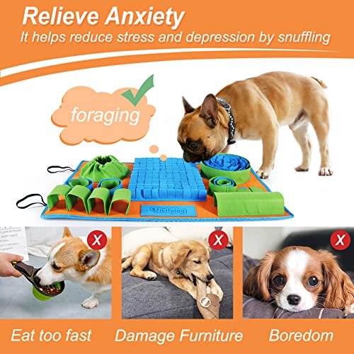 Vivifying Snuffle Mat for Dogs, Interactive Feeding Game for Boredom and Mental Stimulation, Dog Feeding Mat Encourages Natural Foraging Skills and Slow Eating