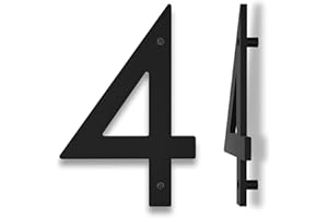 HOUSEDIGITS 10 Inch Modern Floating House Numbers for Outside, Large Black Address Number with Nails Kit & Template, Easy to Mount for Exterior House Address - Ideal for Garage Gates, Streets, and Farmhouses, Numbers for Address on House (Number 4)