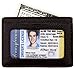 DEEZOMO RFID Blocking Genuine Leather Credit Card Holder Front Pocket Wallet With ID Card Window - Coffee