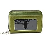 Womens Genuine Leather Mini Credit Card Case Organizer Compact Wallet