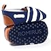 Ecosin Baby Blue Stripe Sneaker Anti-slip Soft Sole Toddler Prewalker (6-12months)