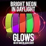 Glow in The Dark Tape - Blacklight Tape That Glows in UV - Color Coding Tape - UV Party Supplies [5 Rolls - 1/2