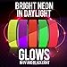 Glow in The Dark Tape - Blacklight Tape That Glows in UV - Color Coding Tape - UV Party Supplies [5 Rolls - 1/2