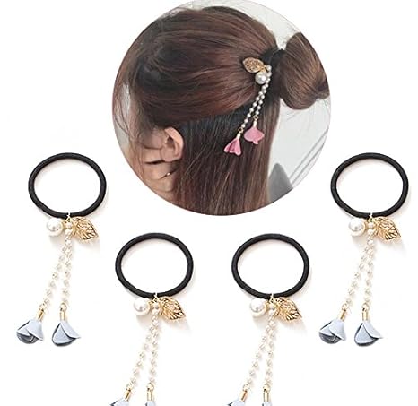 Buy 4 Pcs Cute Girl Women Hair Accessories Elastic Ties With Balls