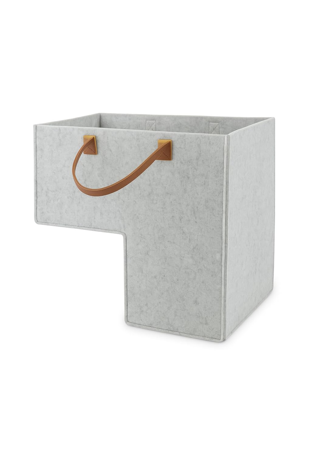 Photo 1 of –Felt Staircase Organizer for Home Storage – Large Capacity Stair Step Basket with Handles – Space Saving Solution for Clothes, Toys, Books, Mail – Dark Grey / Light Grey / Beige (light grey)