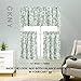 jinchan Tie Up Floral Valances for Kitchen Living Room Linen Textured Window Curtain Rod Pocket Valance Curtains 1 Panel 18 inch Sage