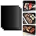 WINRIDA BBQ Grill Mat,Set of 3 Non-Stick Oven Liners,Barbecue Utensil for Gas,Charcoal,Electric Gril,16x13 Inches