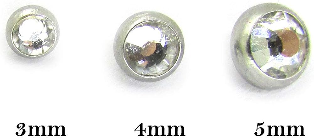 NewkeepsR Steel 3PCS- Round Flat Gem Micro Dermal Anchor Piercing Retainer Top - Image 3