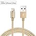 [Apple MFi Certified] EnGive Nylon Braided 8Pin 6.6Ft/2M Lightning to USB Data Sync Charger Cable for iPhone 6s/6/5s, iPad Pro/Air/Mini, iPod 5/6th gen, iPod Nano 7th gen, iOS 9 Compatible (Gold)