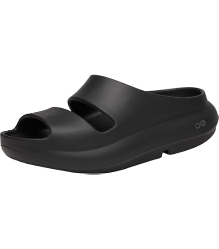 Amazon.com | OOFOS OOmega OOahh Recovery Sandal, Black - Women's