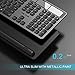 Solar Wireless Keyboard, Jelly Comb Full Size Solar Rechargeable Keyboard 2.4Ghz Wireless Auto Light Powered Durable Keyboard for Windows K043 (Dark Gray)