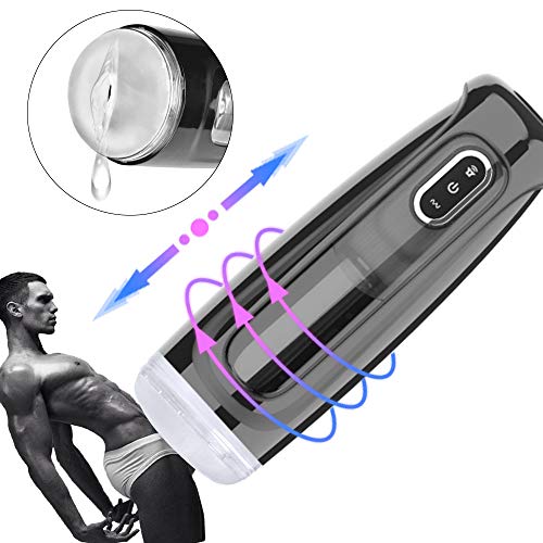 Male Masturbator Feelingirl Electric Automatic Vibration Masturbation Cup with 10 Powerful Thrusting Rotating Modes and Female Moans 3D Realistic Vagina Pussy Oral Masturabator Sex Toys for Man