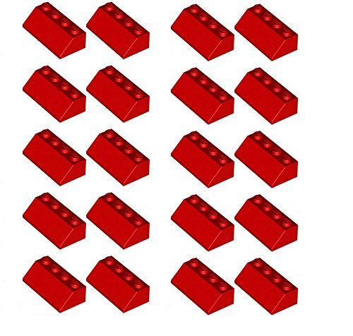 LEGO 20 x Roof Tile 2X4/45° Red Sloped Brick New Part No. 3039