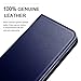 iPhone X Wallet Case ZOVER with Auto Sleep/Wake Function Genuine Leather Case Kickstand Feature Card Slots and Magnetic Closure for Apple Phone X Gift Box-Navy Blue