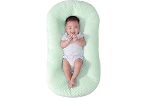 Baby Lounger Pillow,Loevin Baby Lounger for Newborn Soft Organic Cotton Slipcover,Newborn Lounger Cosleeping Baby Bed for 0-24 Months|Doudou Green