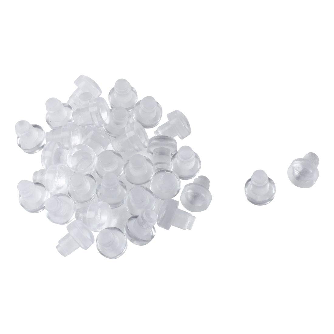 sourcingmap 24pcs 6mm Clear Flat Soft Stem Bumper Glide Patio Outdoor Furniture Chair Table