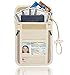 AIKELIDA RFID Blocking Passport Holder Neck Stash Pouch Security Travel Wallet - Taupe