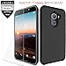 T-Mobile REVVL Case, Alcatel A30 FIERCE / Alcatel A30 Plus / Alcatel Walters Case With Tempered Glass Screen Protector,IDEA LINE(TM)Heavy Duty Hybrid Hard Shockproof Slim Fit Cover - Black