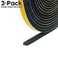 50 Feet Long Foam Tape Weather Stripping for Doors High Density Foam Seal Tape Sliding Door Weather Strip,Waterproof,Plumbing, Cooling,Air Conditioning,Craft Tape(1/4 Inch Wide X 1/8 Inch Thick,3 Rol