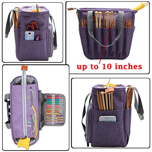 image for Luxja Small Knitting Tote Bag, Yarn Storage Bag for Carrying Projects,