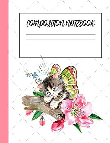 Kitten And Lily: Cute Cat Composition Notebook For Girls, Ideal For Class Notes, Journaling And More! (College Ruled)