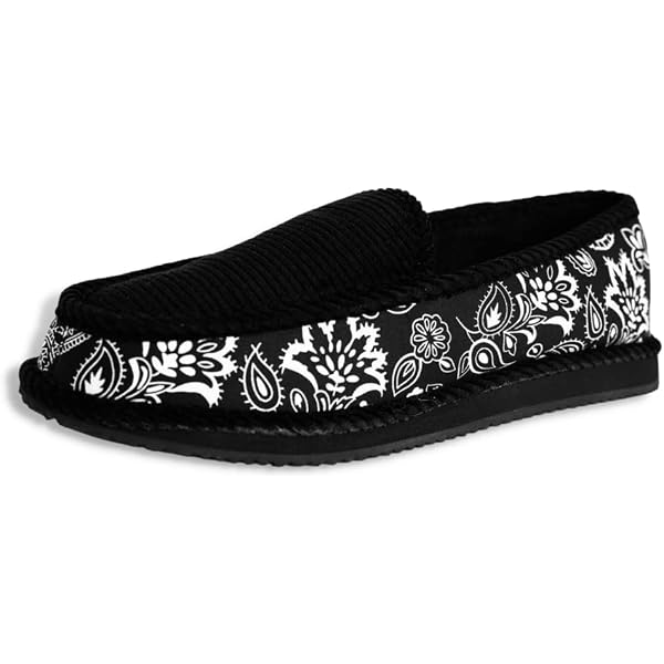 Trooper America Men's Monotone Paisley Bandana Print House Slipper - Comfort Indoor/Outdoor Shoe - View #3