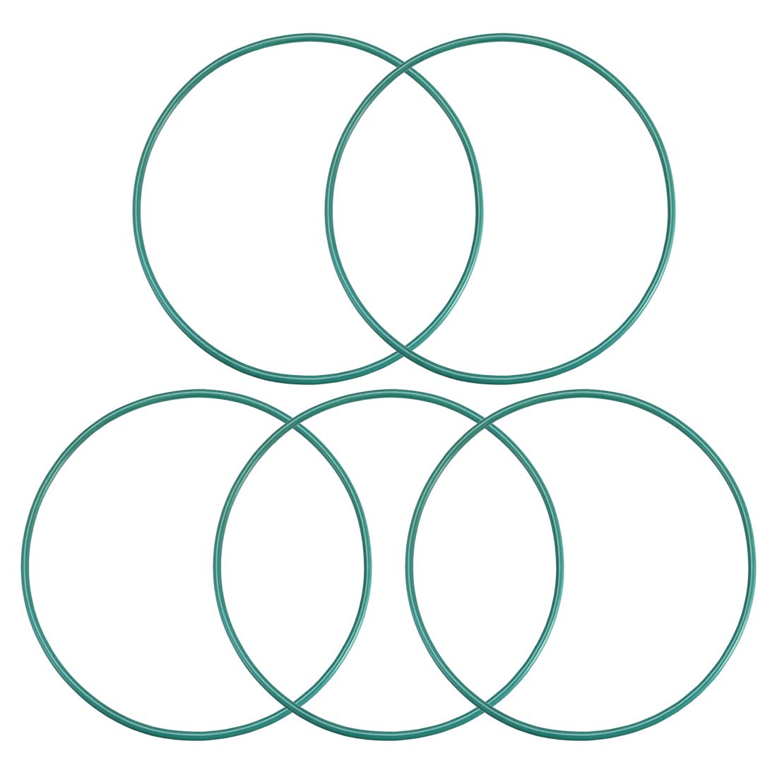 sourcing map Fluorine Rubber O-Rings, 94mm OD 89.2mm ID 2.4mm Width FKM Seal Gasket for Machinery Plumbing, Green, Pack of 5