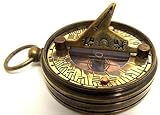 Awesome Pocket Watch Style Complicated Antiquated Brass Pocket Compass Sundial World Time Perpetual Calendar. QE2