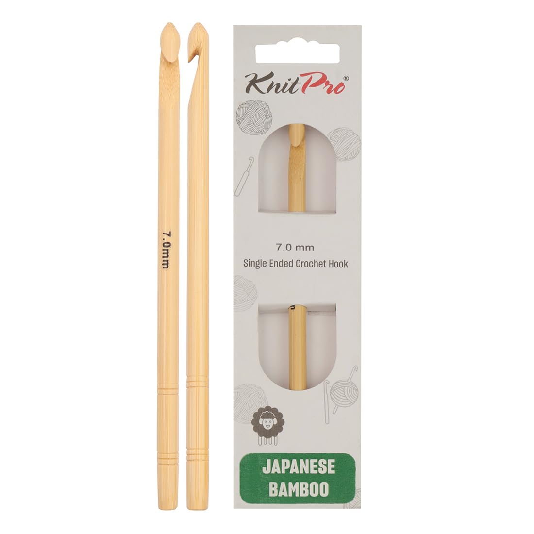 KnitPro Bamboo Single Ended Crochet Hook | 7.00mm