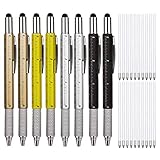 KEWAYO Screwdriver Pen Pocket Multi-Tool 6 in 1 - Multi-Functional & Sturdy Tool, With Scale Ruler, Spirit Level, Ballpoint Pen, Stylus & Small Screwdriver Set