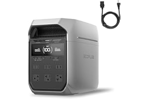 EF ECOFLOW Solar Generator Delta 3 Plus with AC Cable, 1000W Solar Input, LFP(LiFePO4) Battery, Portable Power Station for Home Backup Power, Camping & RVs