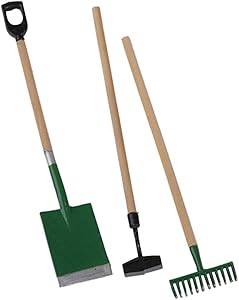 SUPVOX 3PCS Miniature Garden Tools 1:12 Mini Garden Rake Zen Shovel Model Toys Early Educational Toys for Children Kids