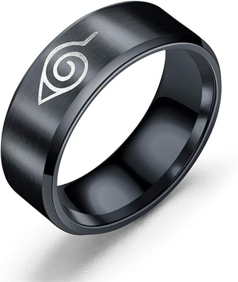 Amazon Co Jp Peoria Naruto 疾風伝リング ユニセックス ステンレススチールリング コノハガシンボル コスプレ用 10 Wr W8 Home Kitchen