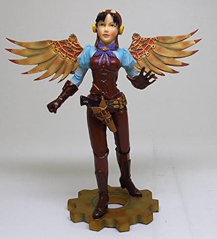 8.75 Inch Steampunk Adventurer Lady Winged Fairy Statue